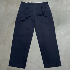 Vintage Polo Ralph Lauren Andrew Pants Mens 37x30 Navy Preppy Pleated Baggy Y2K